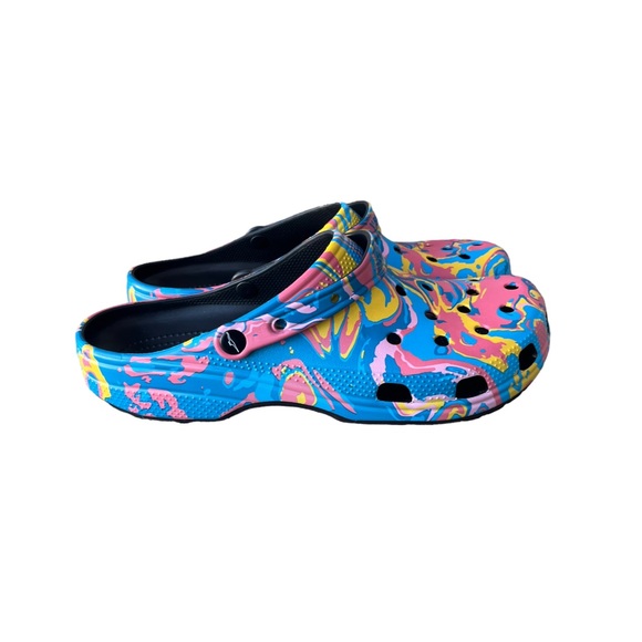 NWT Diplo X Crocs Limited Edition Rare Swirl Tie Dye Multicolored Crocs Clog - Picture 4 of 6